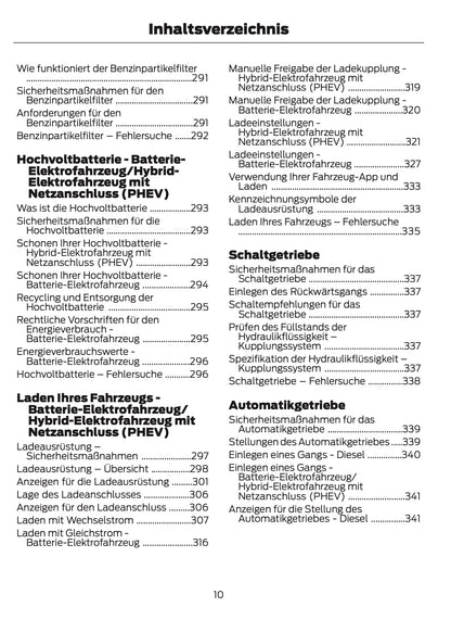 2024-2025 Ford Tourneo Custom/Transit Custom Owner's Manual | German