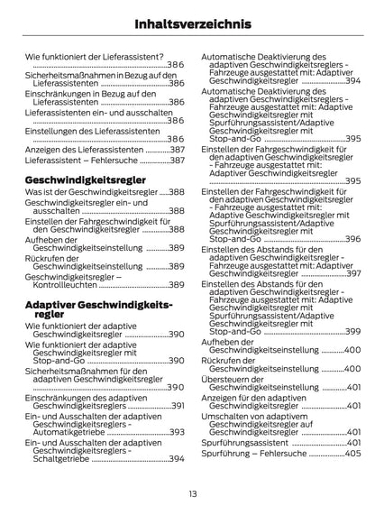 2024-2025 Ford Tourneo Custom/Transit Custom Owner's Manual | German