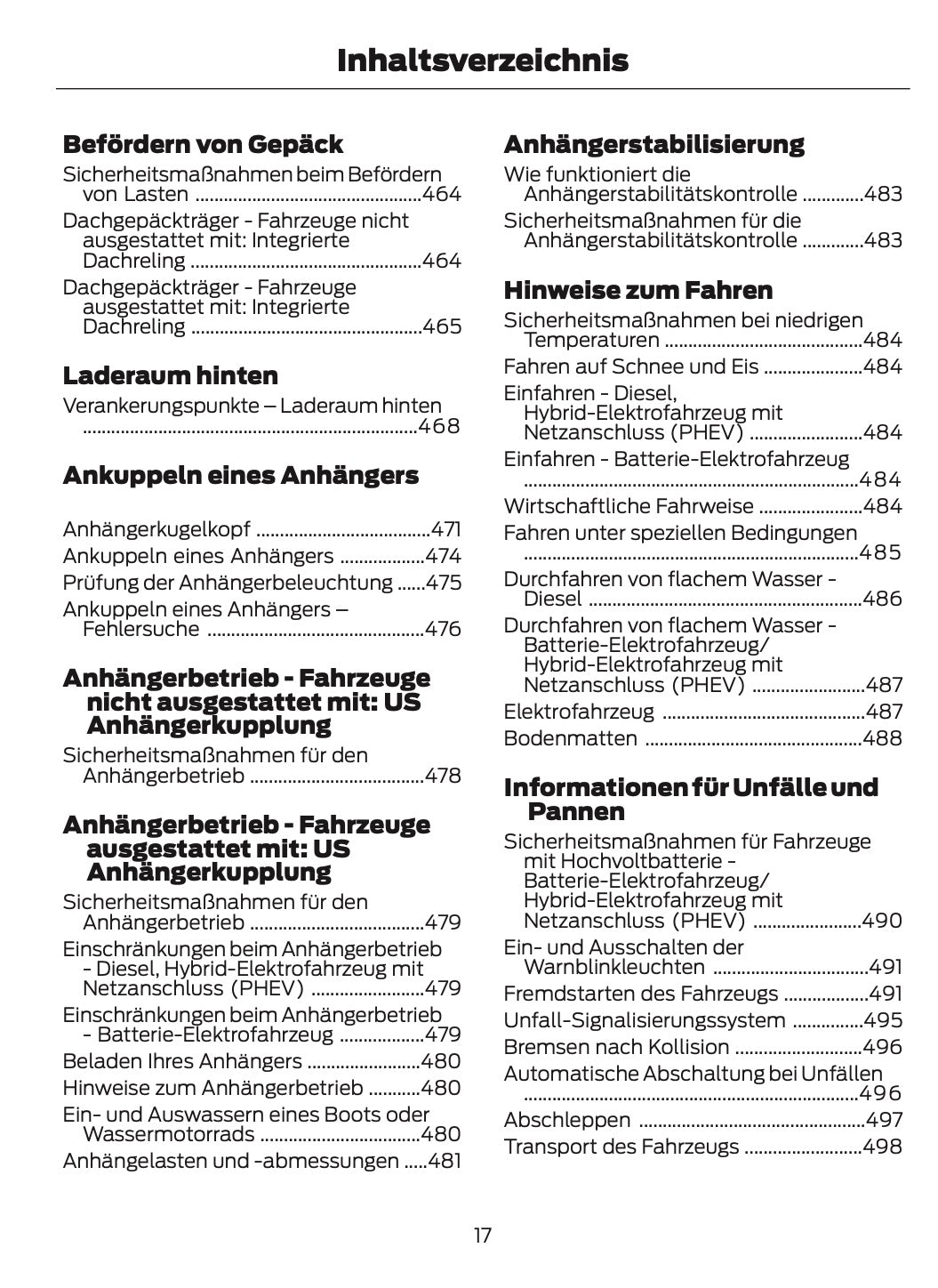 2024-2025 Ford Tourneo Custom/Transit Custom Owner's Manual | German