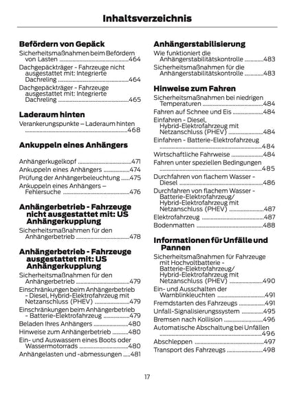 2024-2025 Ford Tourneo Custom/Transit Custom Owner's Manual | German