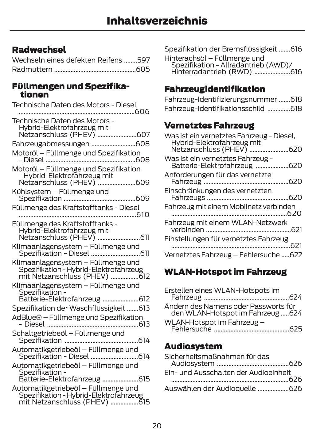 2024-2025 Ford Tourneo Custom/Transit Custom Owner's Manual | German