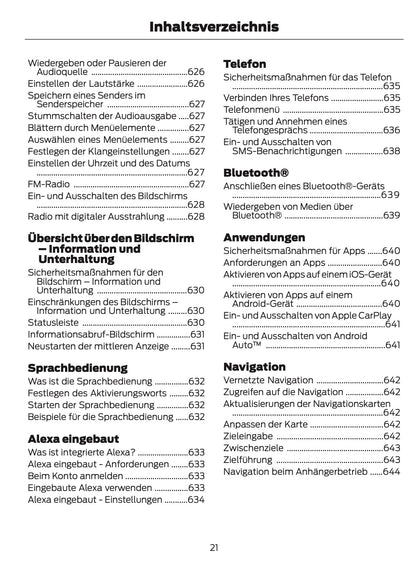 2024-2025 Ford Tourneo Custom/Transit Custom Owner's Manual | German