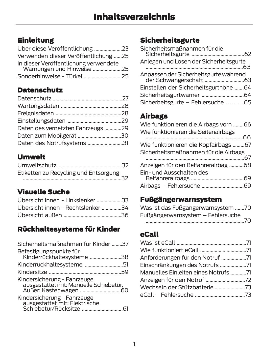 2024-2025 Ford Tourneo Custom/Transit Custom Owner's Manual | German