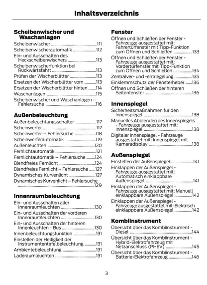 2024-2025 Ford Tourneo Custom/Transit Custom Owner's Manual | German