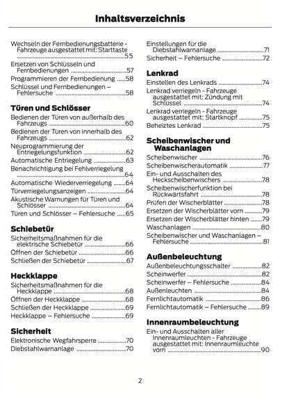 2024 Ford Tourneo Courier/Transit Courier Owner's Manual | German