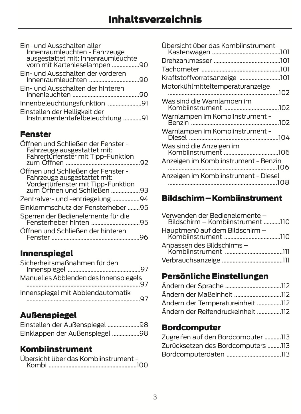 2024 Ford Tourneo Courier/Transit Courier Owner's Manual | German