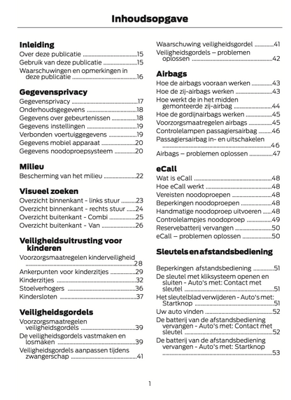 2024 Ford Tourneo Courier/Transit Courier Owner's Manual | Dutch