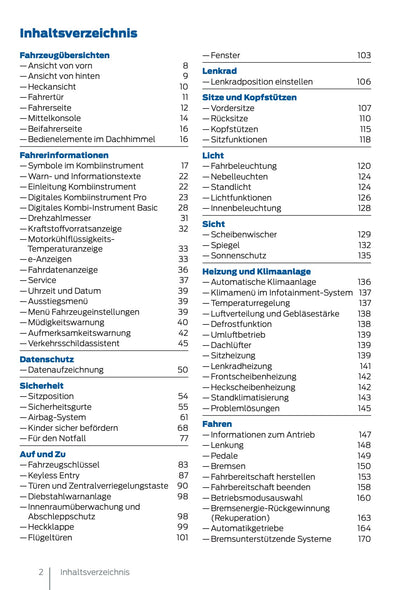 2025 Ford Tourneo Connect/Transit Connect PHEV Owner's Manual | German