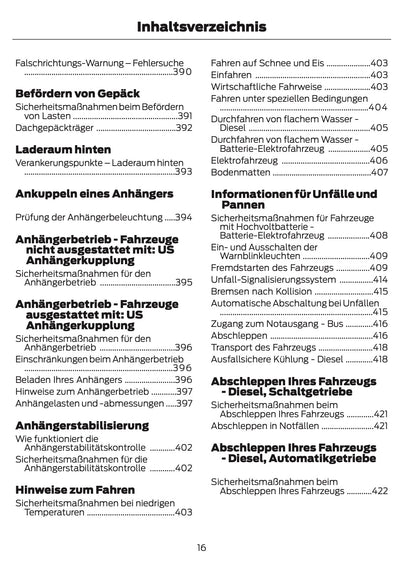 2024-2025 Ford Transit Owner's Manual | German