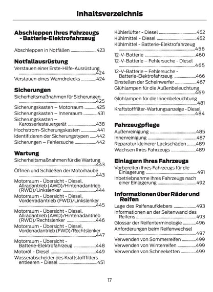 2024-2025 Ford Transit Owner's Manual | German
