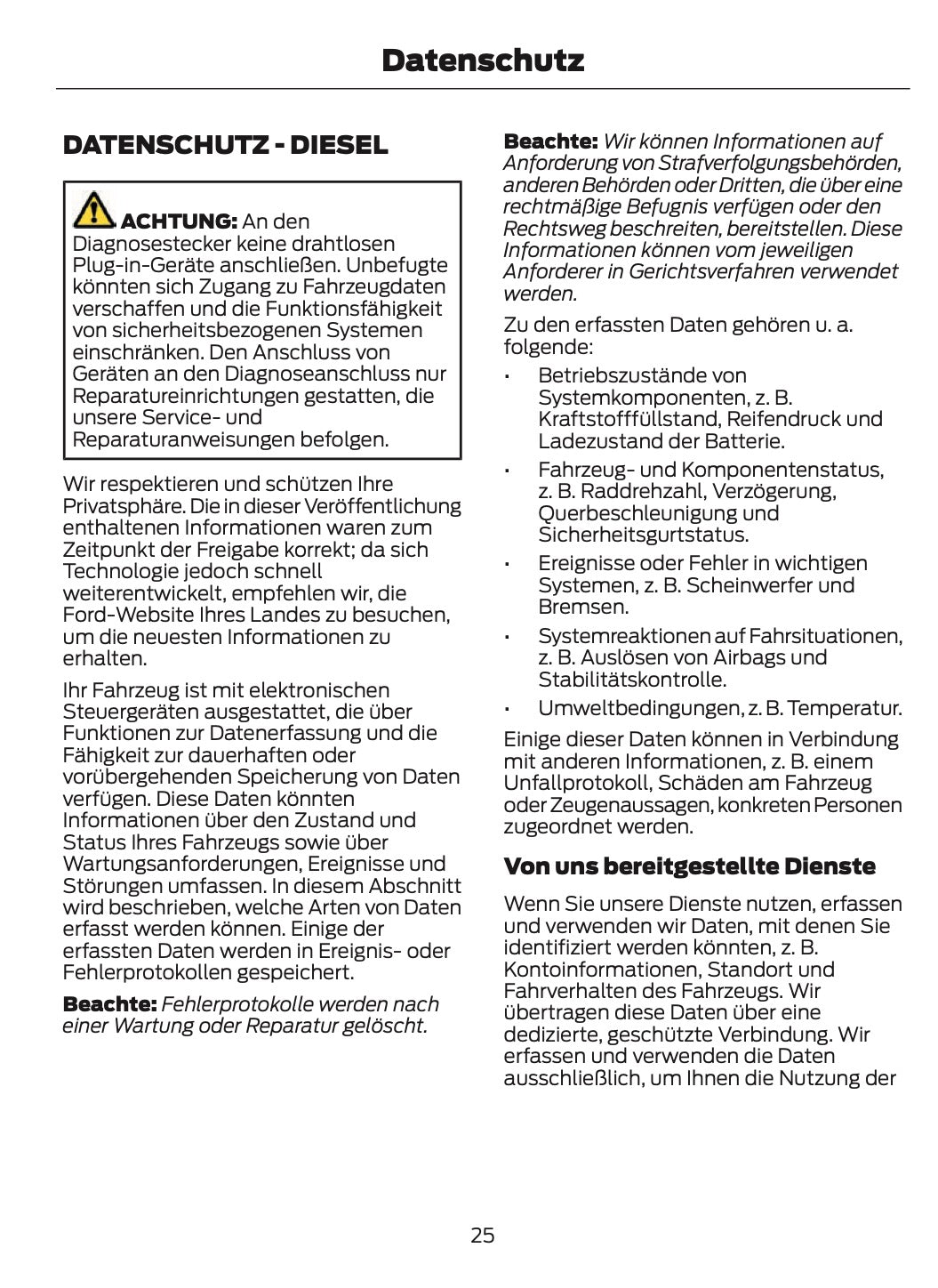 2024-2025 Ford Transit Owner's Manual | German