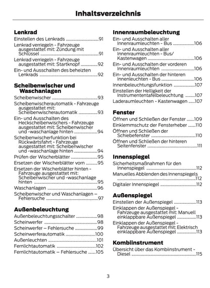 2024-2025 Ford Transit Owner's Manual | German