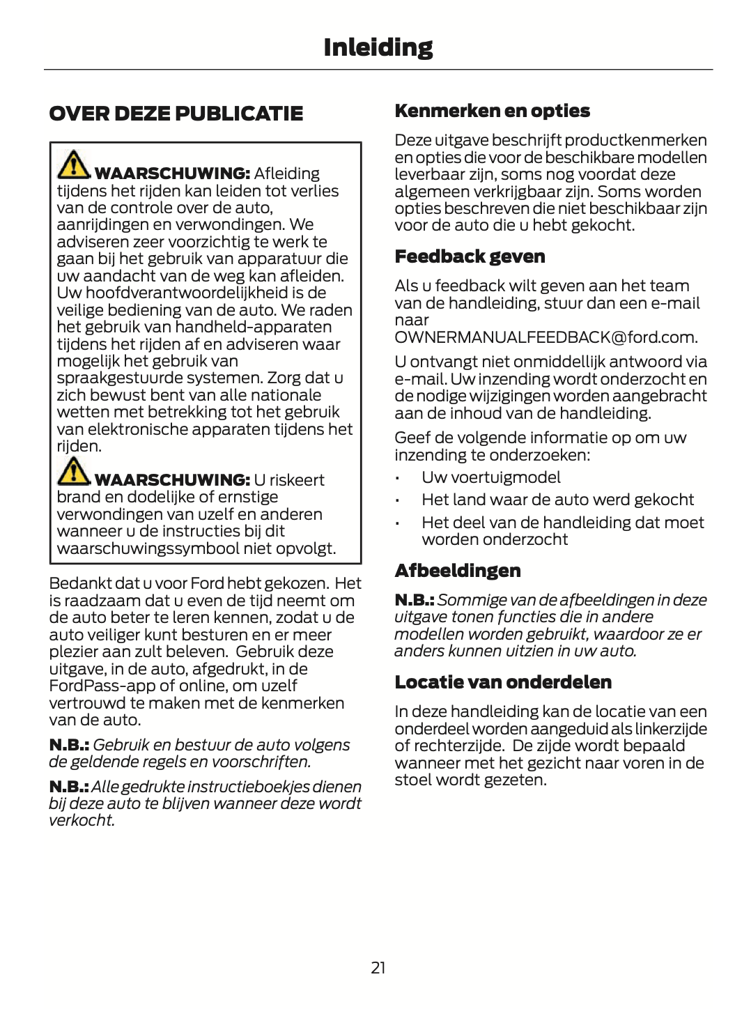 2024-2025 Ford Transit Gebruikershandleiding | Nederlands