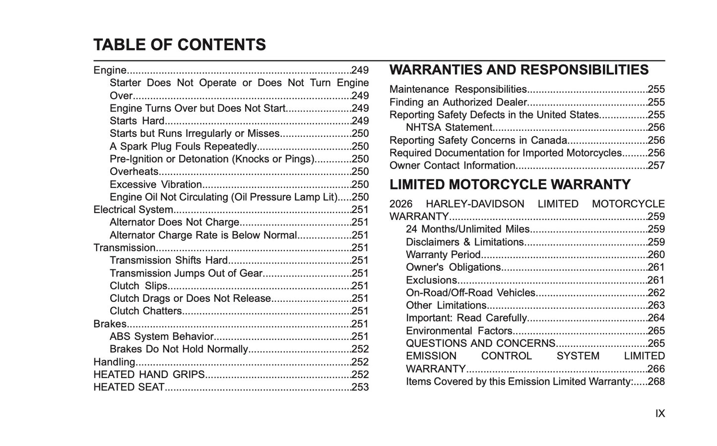 2026 Harley-Davidson FLHXLSE Owner's Manual | English US