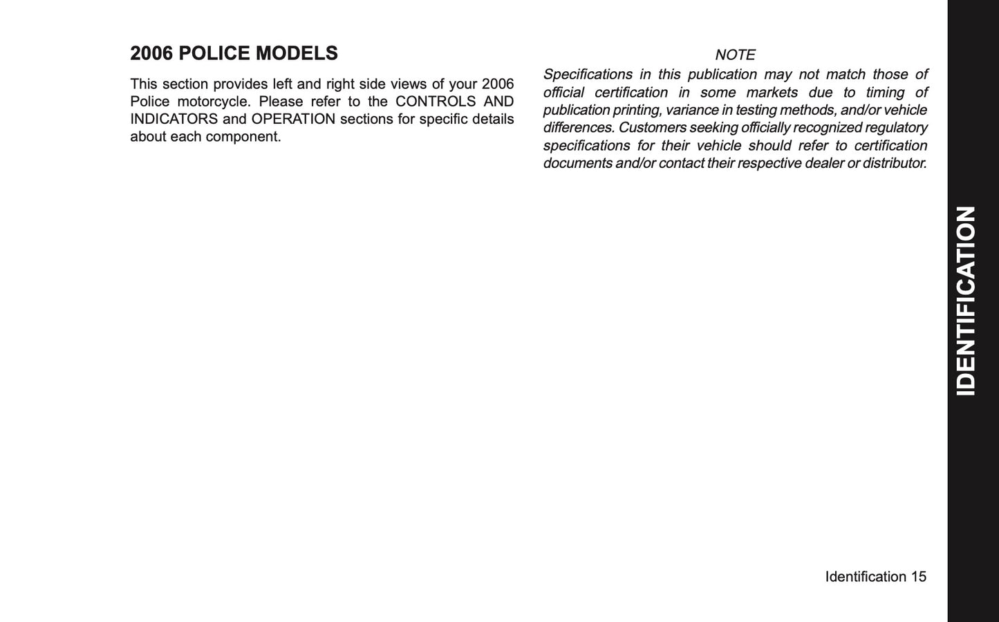 2006 Harley-Davidson Police Owner's Manual | English US