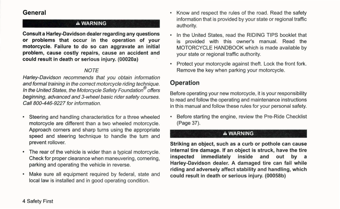 2022 Harley-Davidson Trike Owner's Manual | English