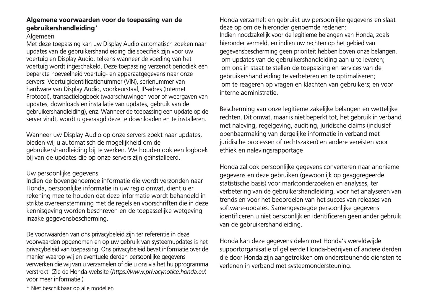 2024 Honda Jazz e:HEV Gebruikershandleiding | Nederlands