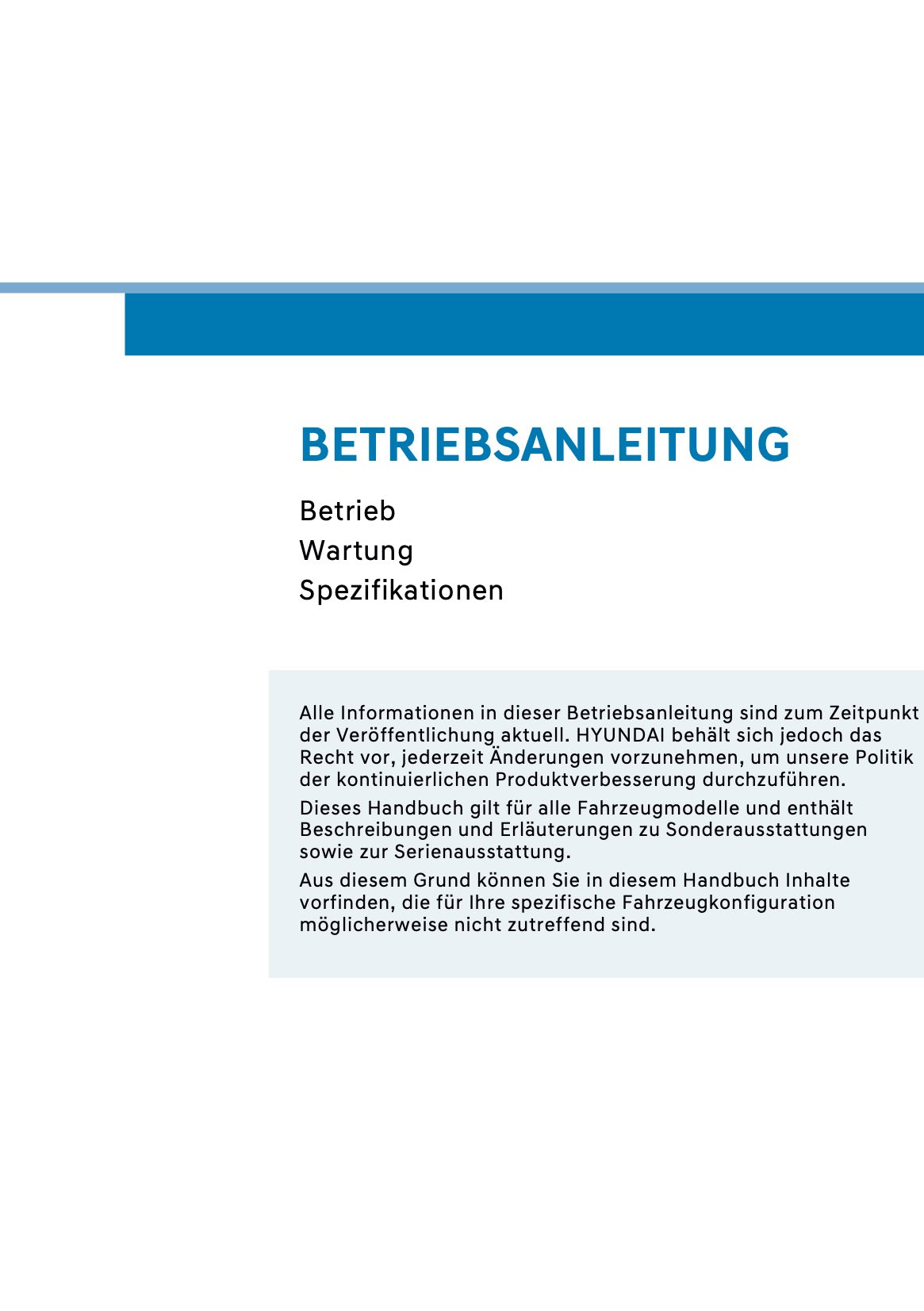 2026 Hyundai Kona Owner's Manual | German