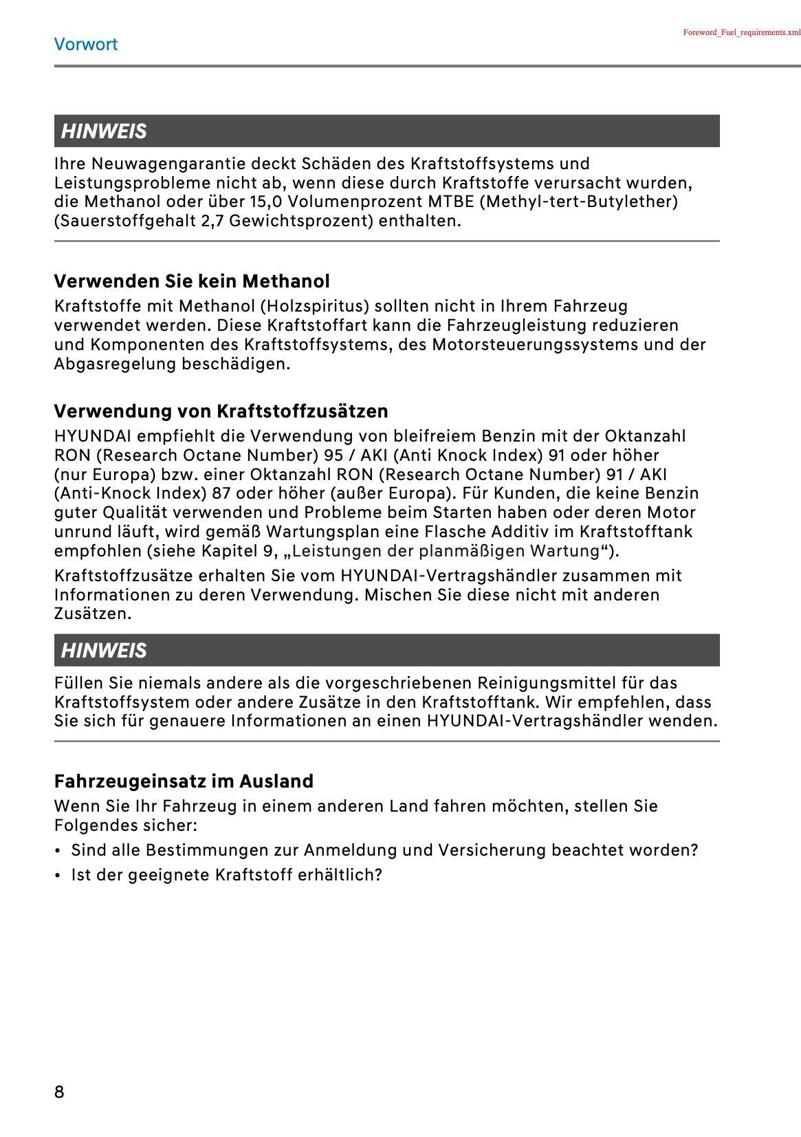 2026 Hyundai Kona Owner's Manual | German