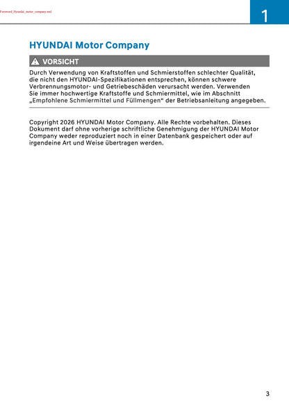 2026 Hyundai Kona Owner's Manual | German
