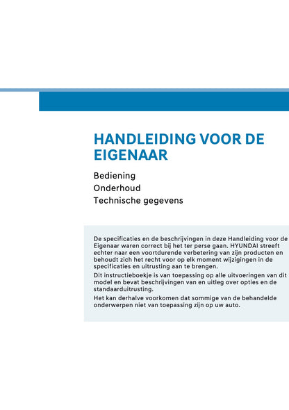 2026 Hyundai Kona Hybrid Owner's Manual | Dutch