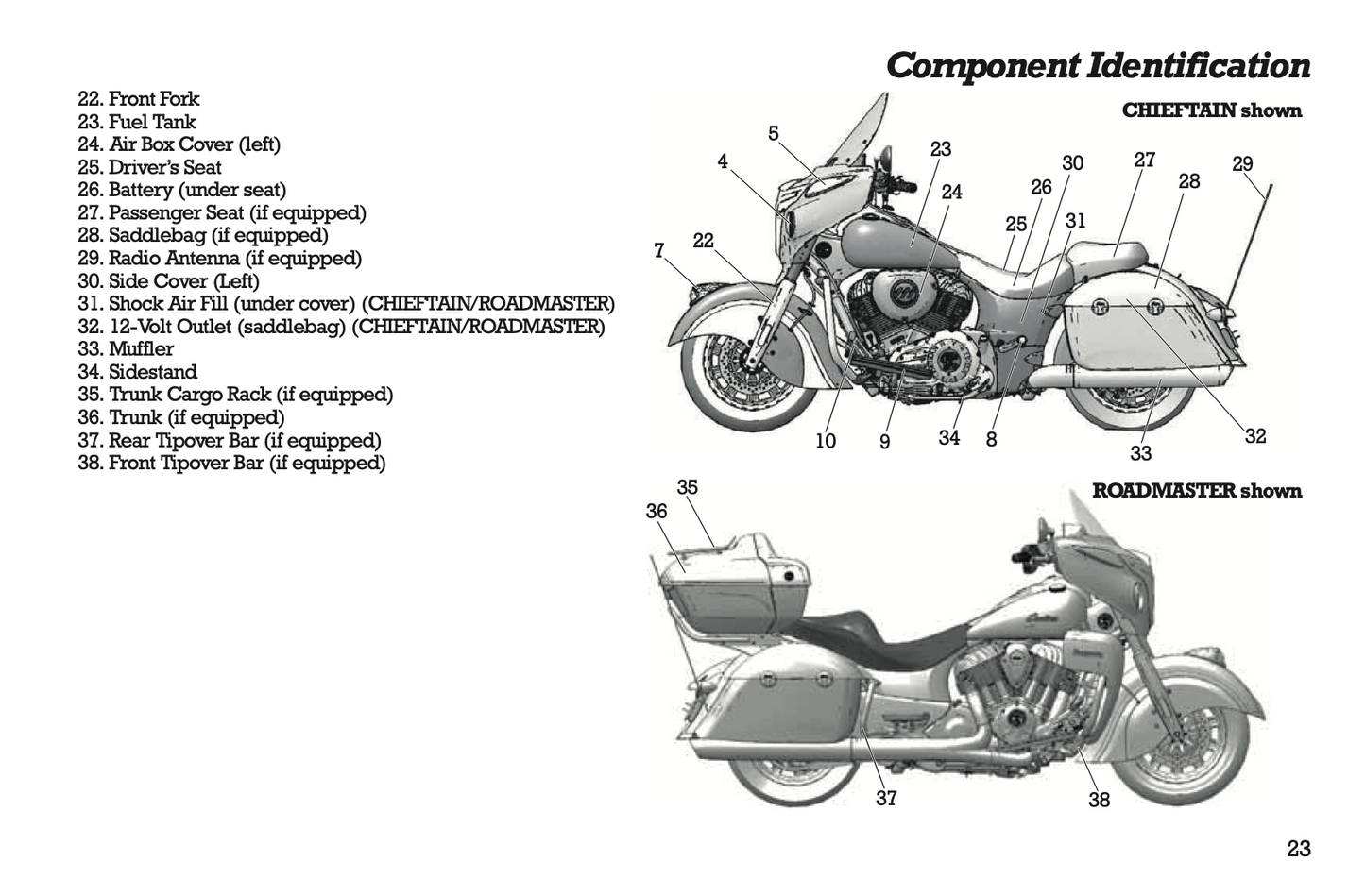 2015 Indian Motorcycle Chief Classic/Vintage/Chieftain/Roadmaster Owner's Manual | English