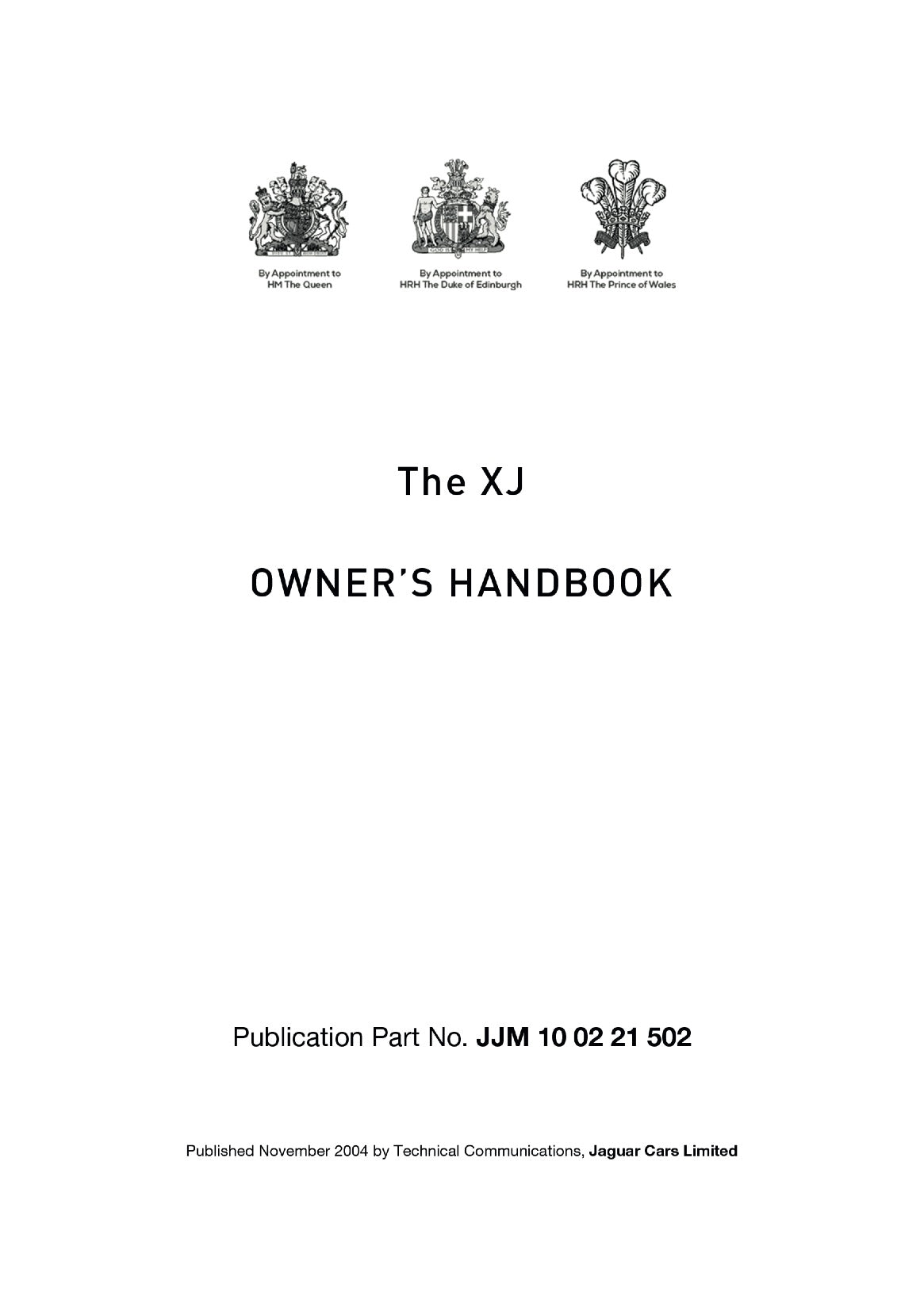 2005 Jaguar XJ Owner's Manual | English US