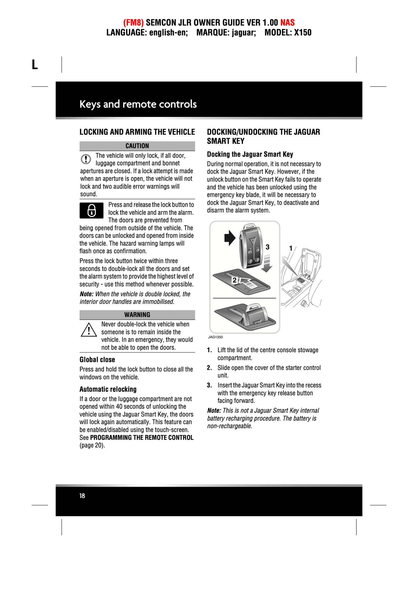 2011 Jaguar XK Owner's Manual | English