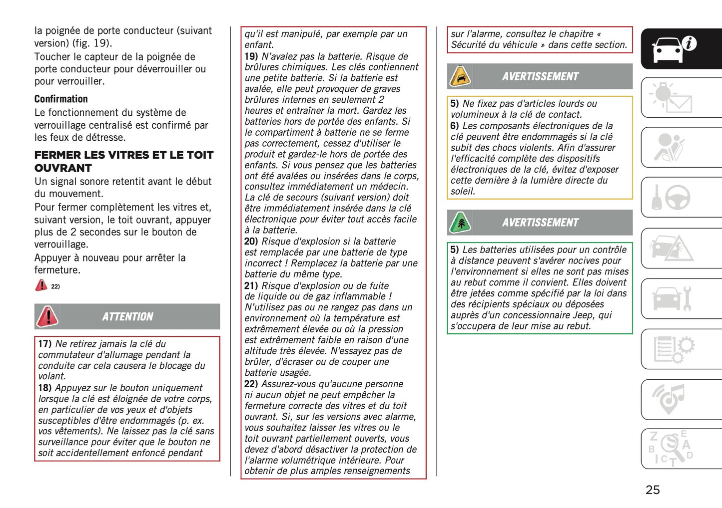 2025 Jeep Avenger Owner's Manual | French