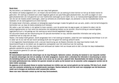 2020-2021 Jeep Renegade Owner's Manual | Dutch
