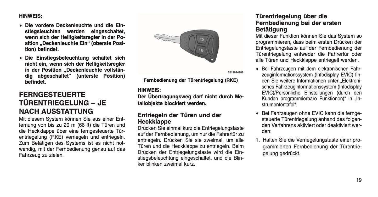 2015 Jeep Wrangler Owner's Manual | German