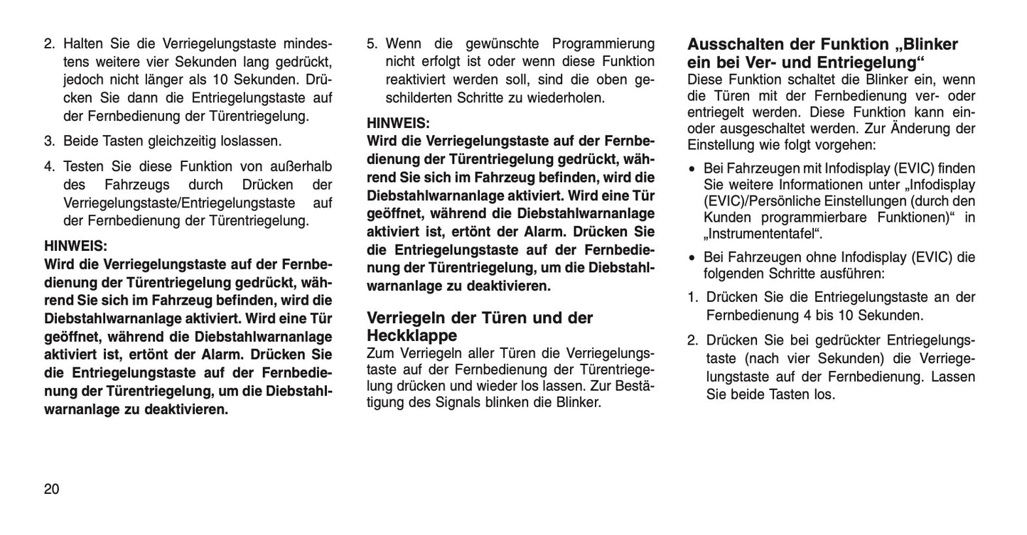 2015 Jeep Wrangler Owner's Manual | German