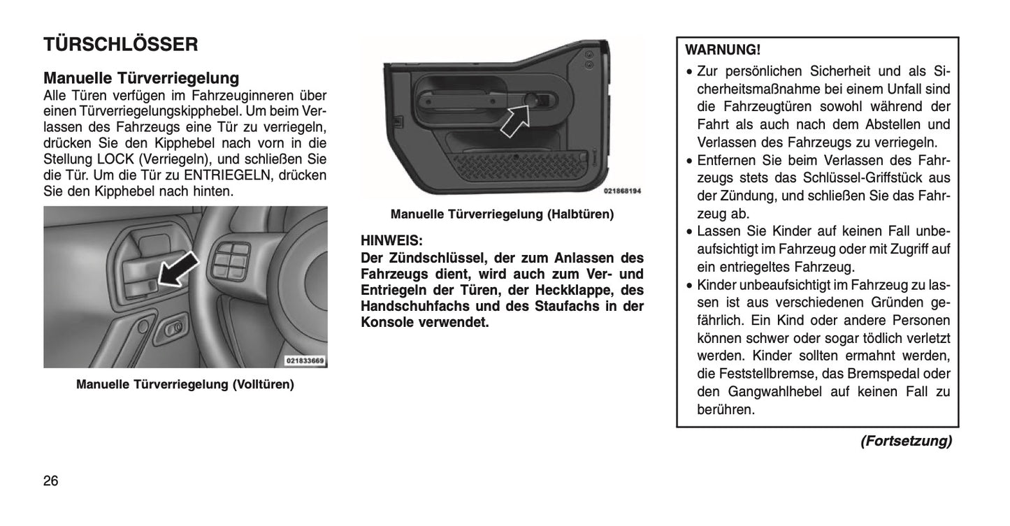 2015 Jeep Wrangler Owner's Manual | German