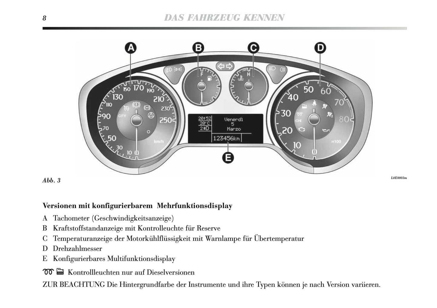 2010-2011 Lancia Delta Owner's Manual | German