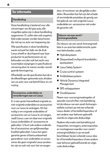 2017-2018 Lexus LC 500h Owner's Manual | Dutch