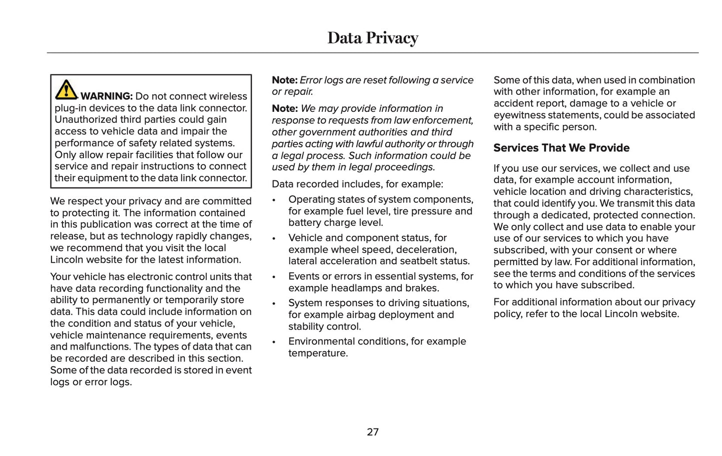 2025 Lincoln Navigator Owner's Manual | English