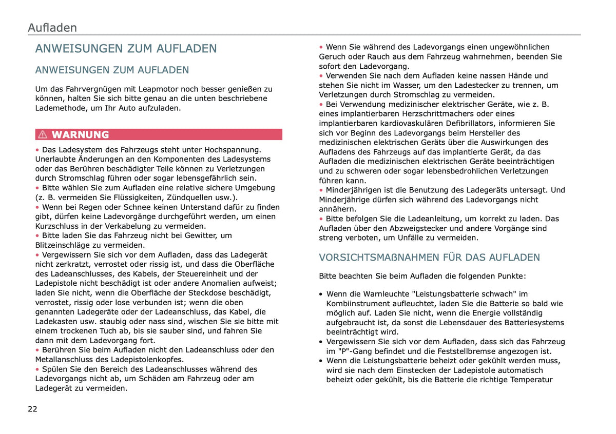 2025 Leapmotor T03 Owner's Manual | German