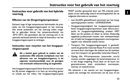 2023-2025 MG MG3 Hybrid+ Gebruikershandleiding | Nederlands