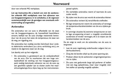 2022 MG MG5 Owner's Manual | Dutch