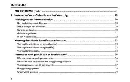 2024-2026 MG ZS/ ZS Hybrid+ Gebruikershandleiding | Nederlands