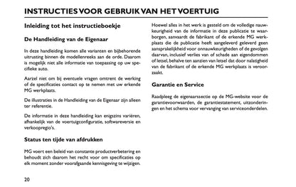 2024-2026 MG ZS/ ZS Hybrid+ Gebruikershandleiding | Nederlands