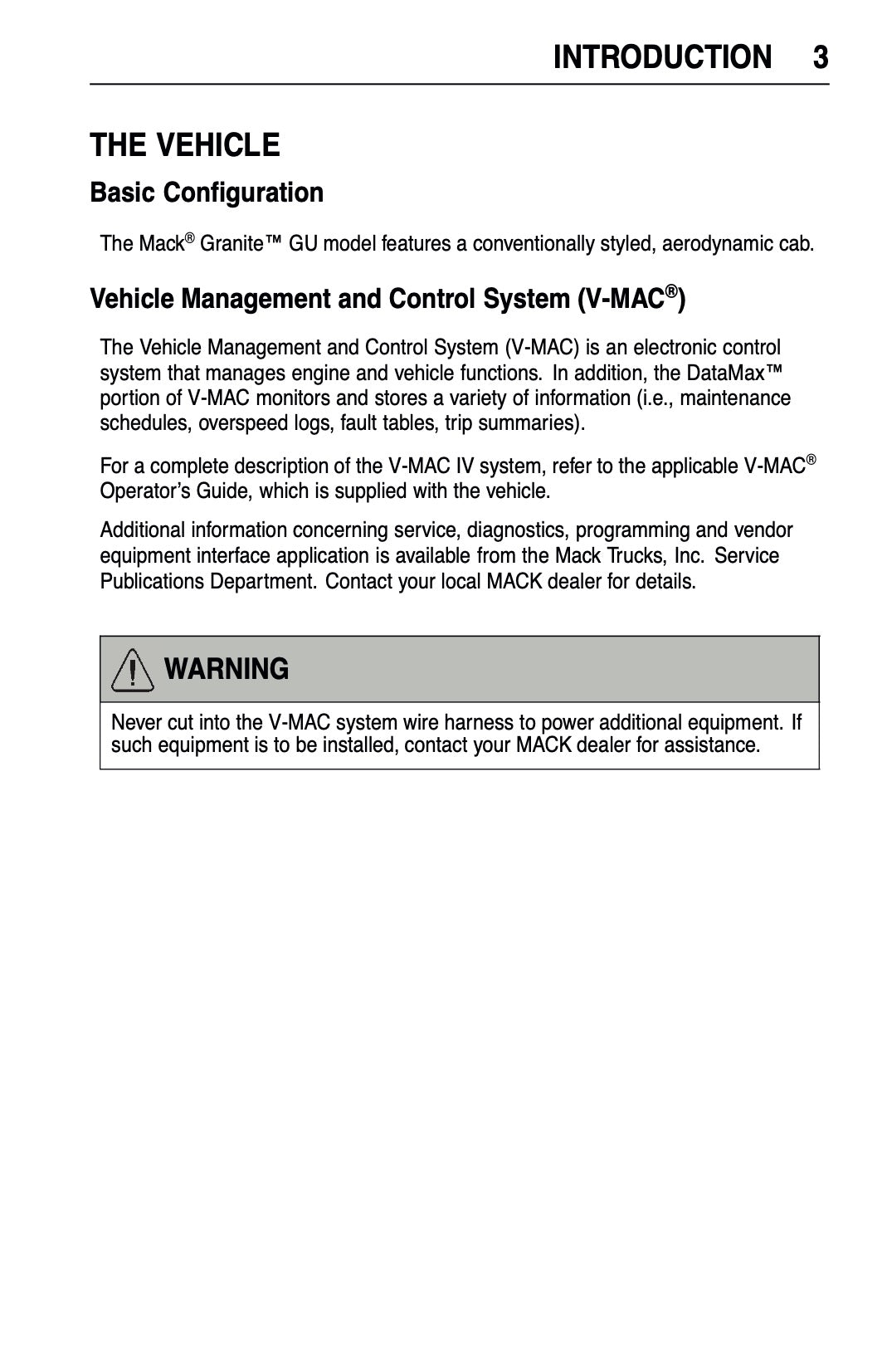 2009 Mack Granite Series Owner's Manual | English