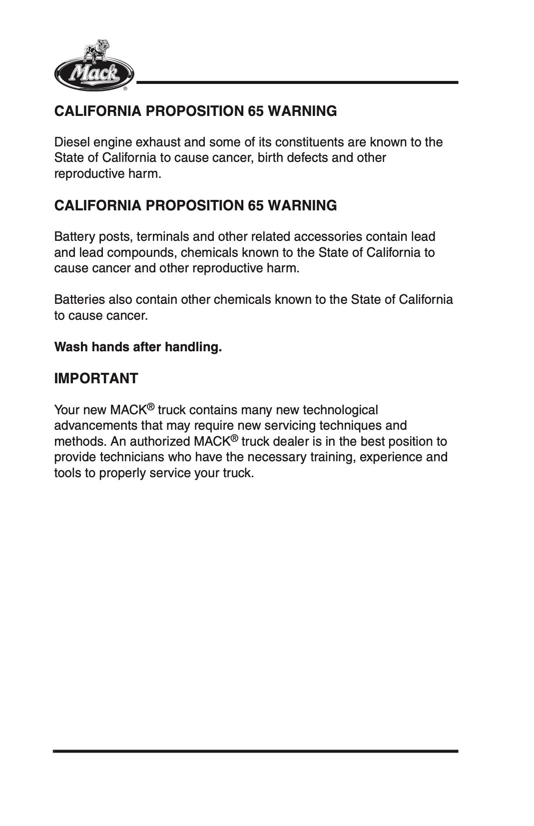 2009 Mack Granite Series Owner's Manual | English