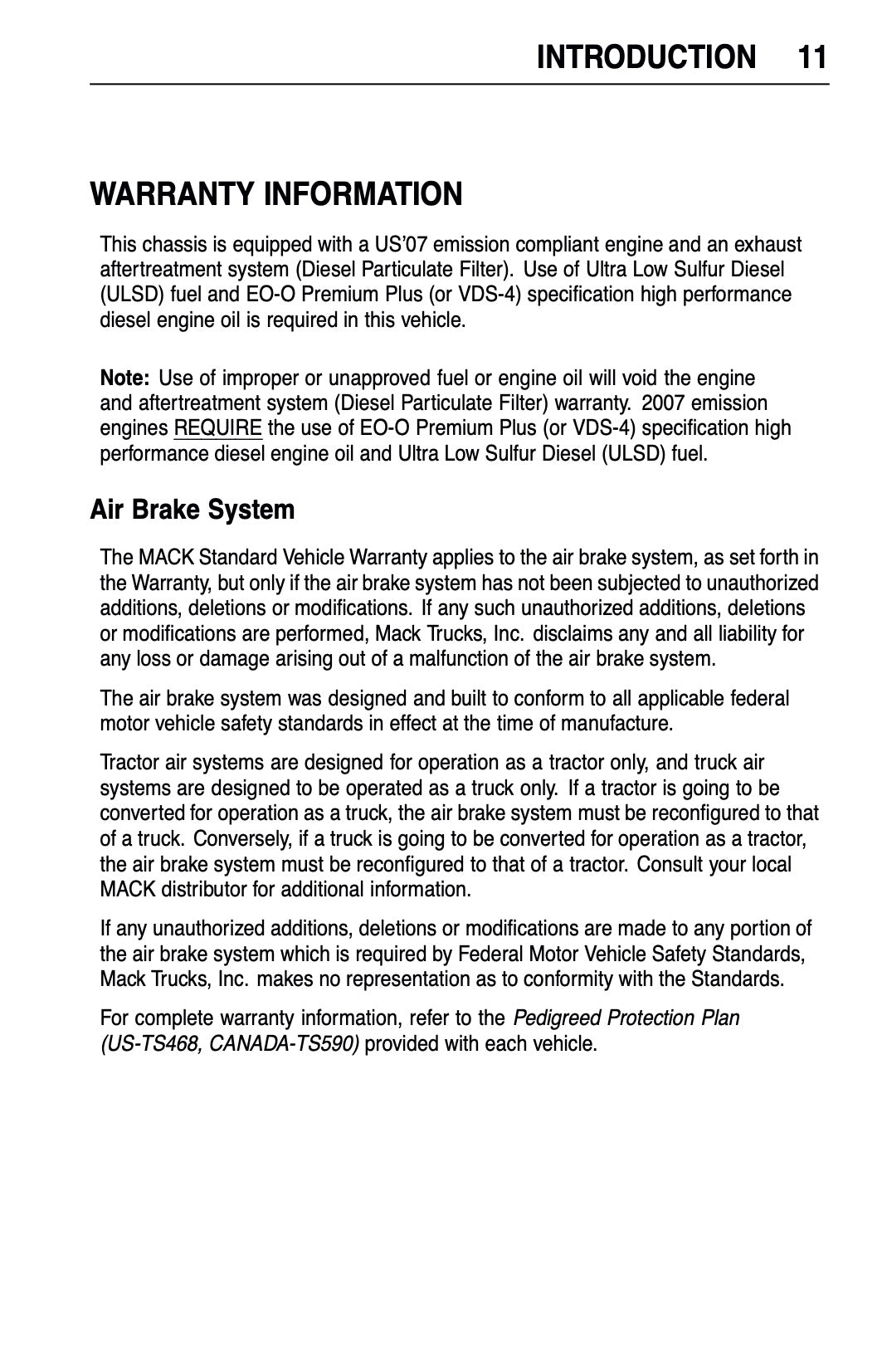 2009 Mack Granite Series Owner's Manual | English