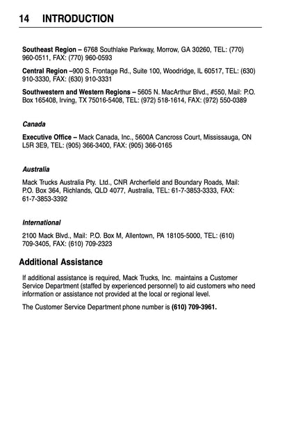 2009 Mack Granite Series Owner's Manual | English