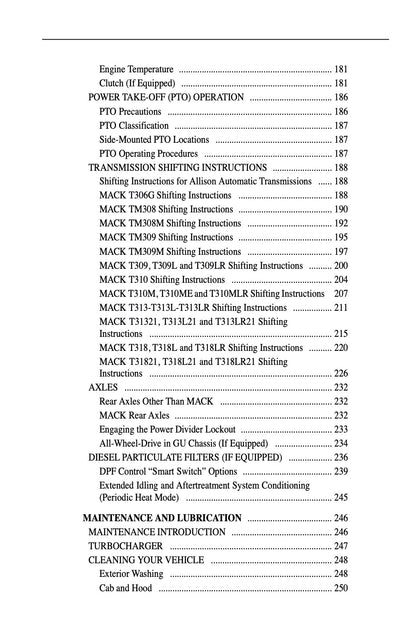 2009 Mack Granite Series Owner's Manual | English