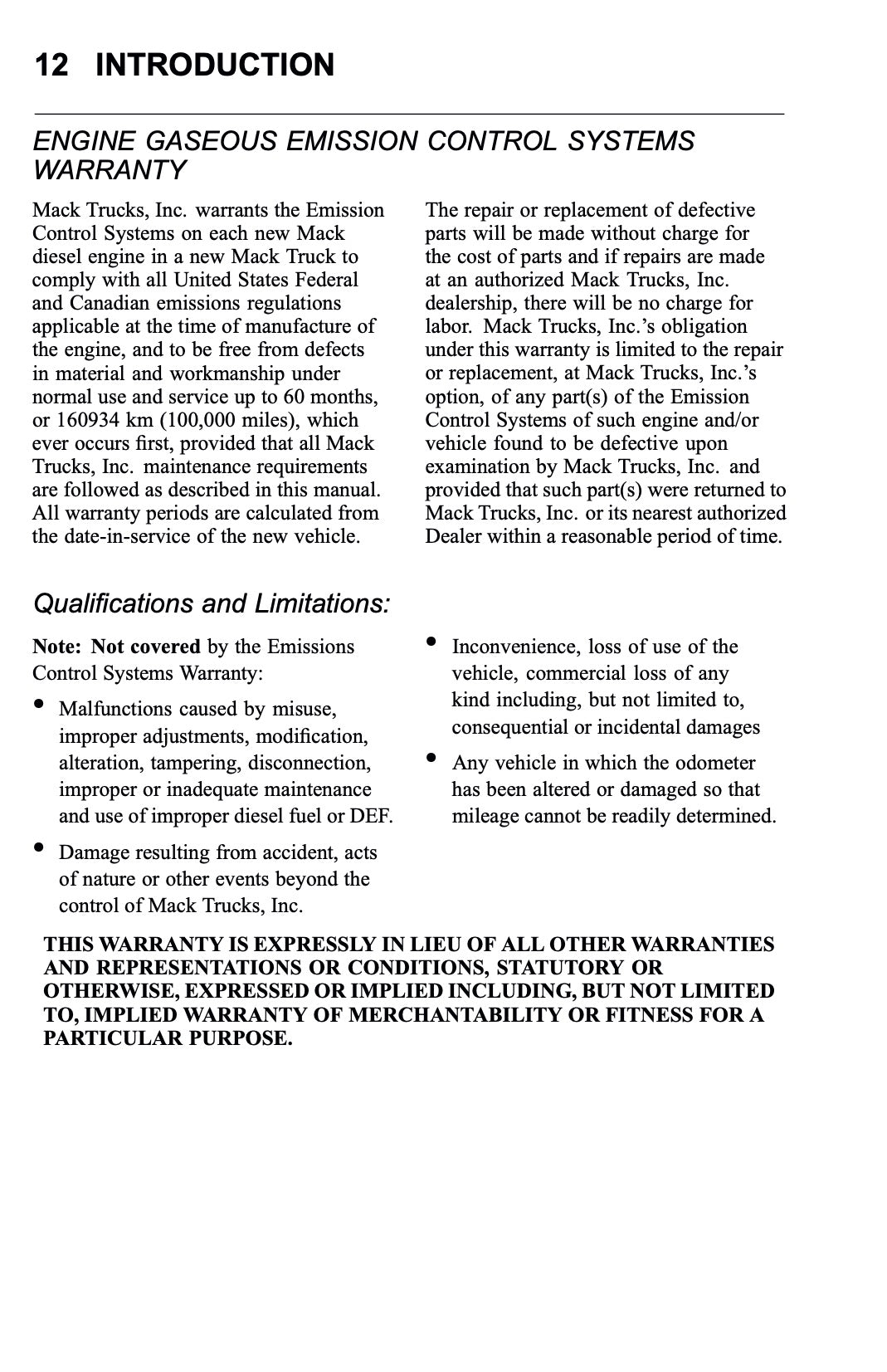 2010 Mack TD700 Series Owner's Manual | English