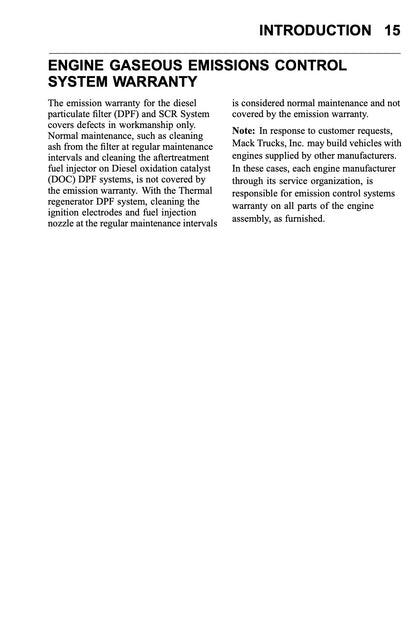 2010 Mack TD700 Series Owner's Manual | English