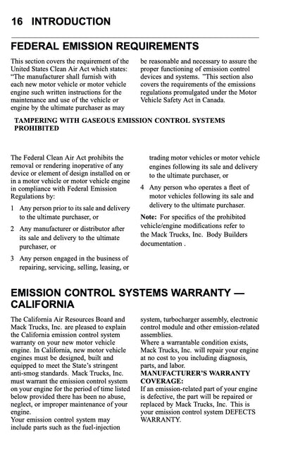 2010 Mack TD700 Series Owner's Manual | English