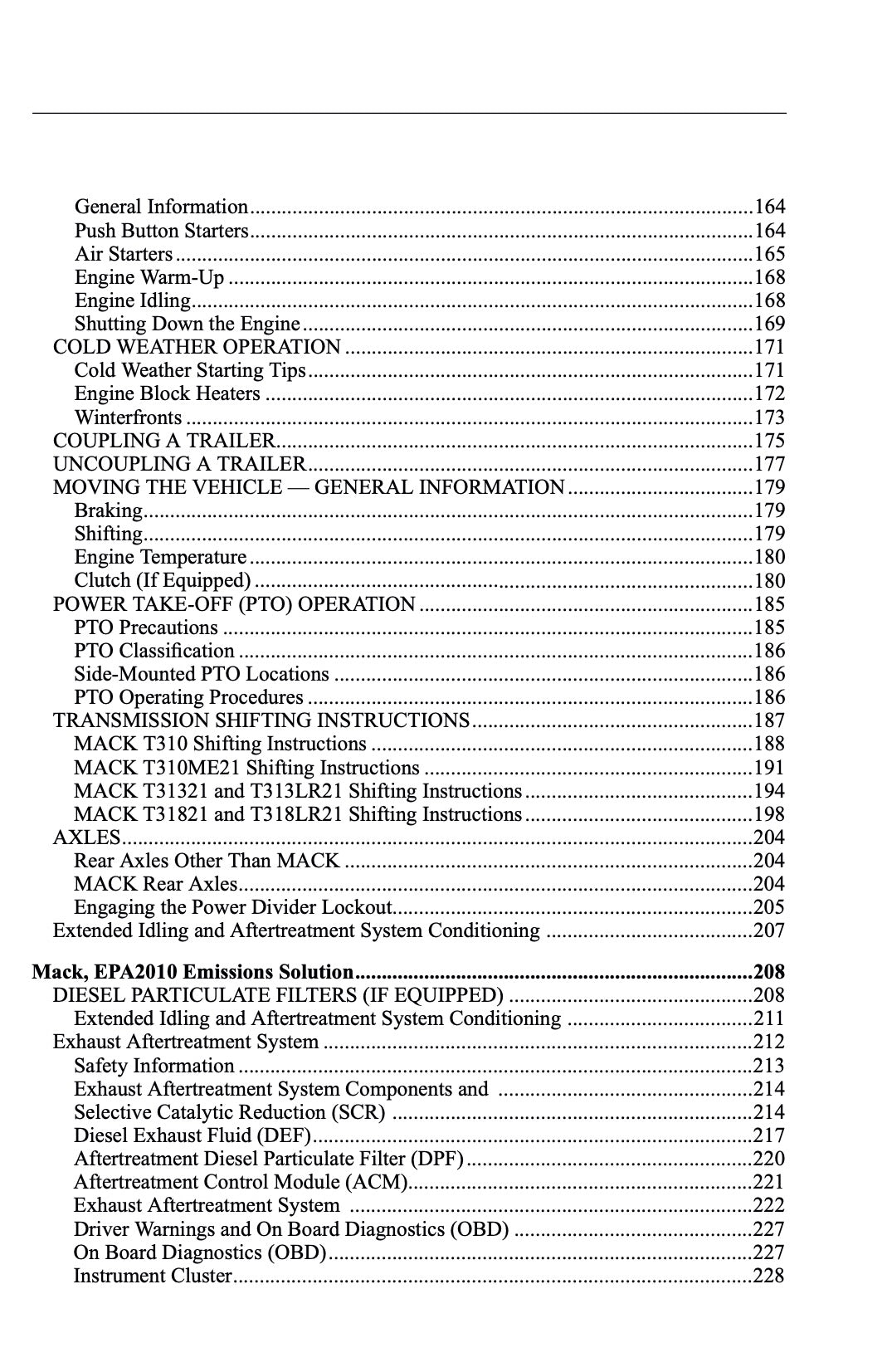 2010 Mack TD700 Series Owner's Manual | English
